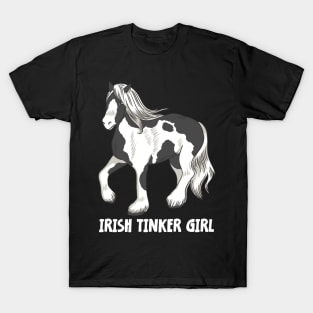 Horse Riding Horse Lover Horse Girl Irish Tinker Girl T-Shirt